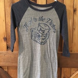 Michigan 3/4 baseball style tee
